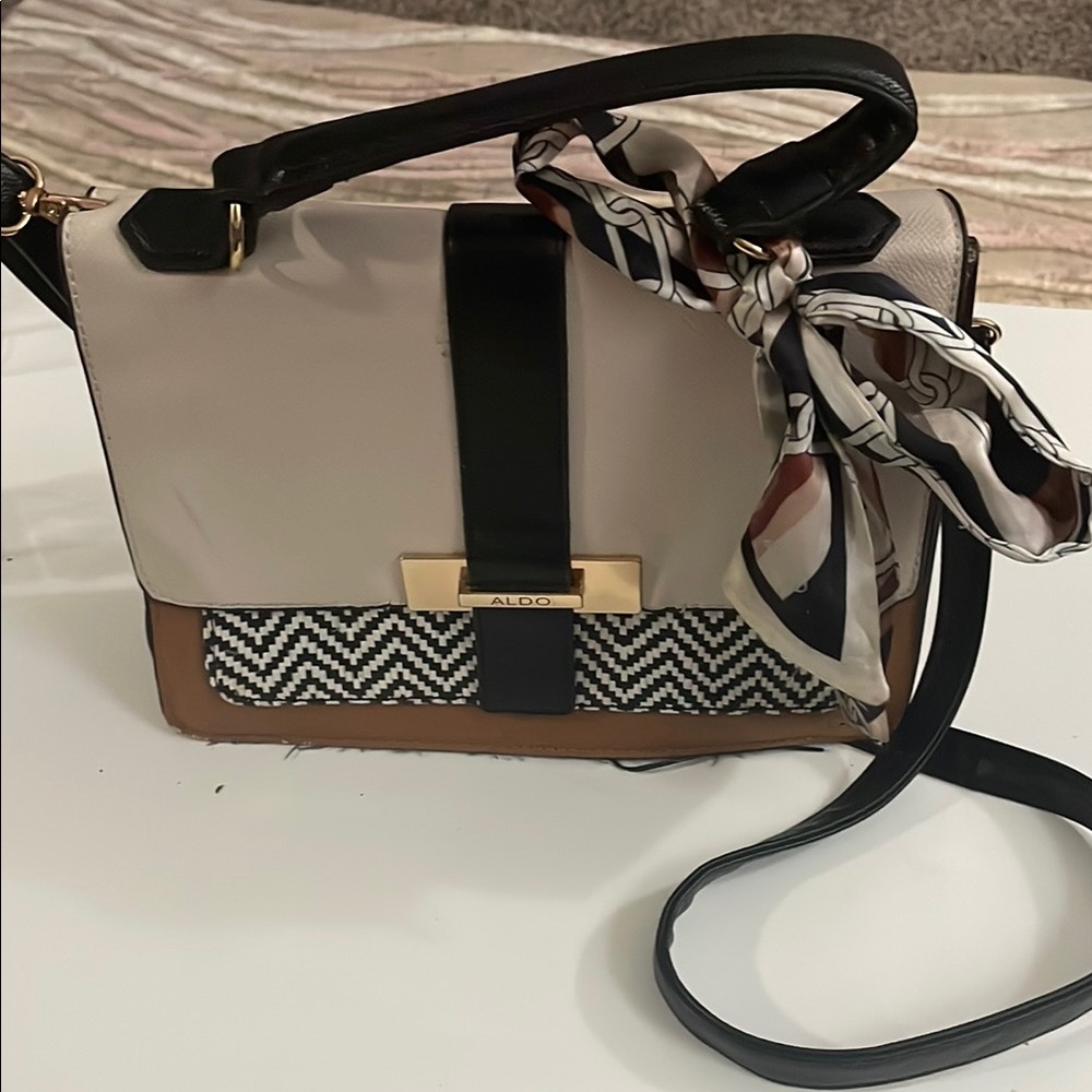 Aldo Black and Cream Women's Bag